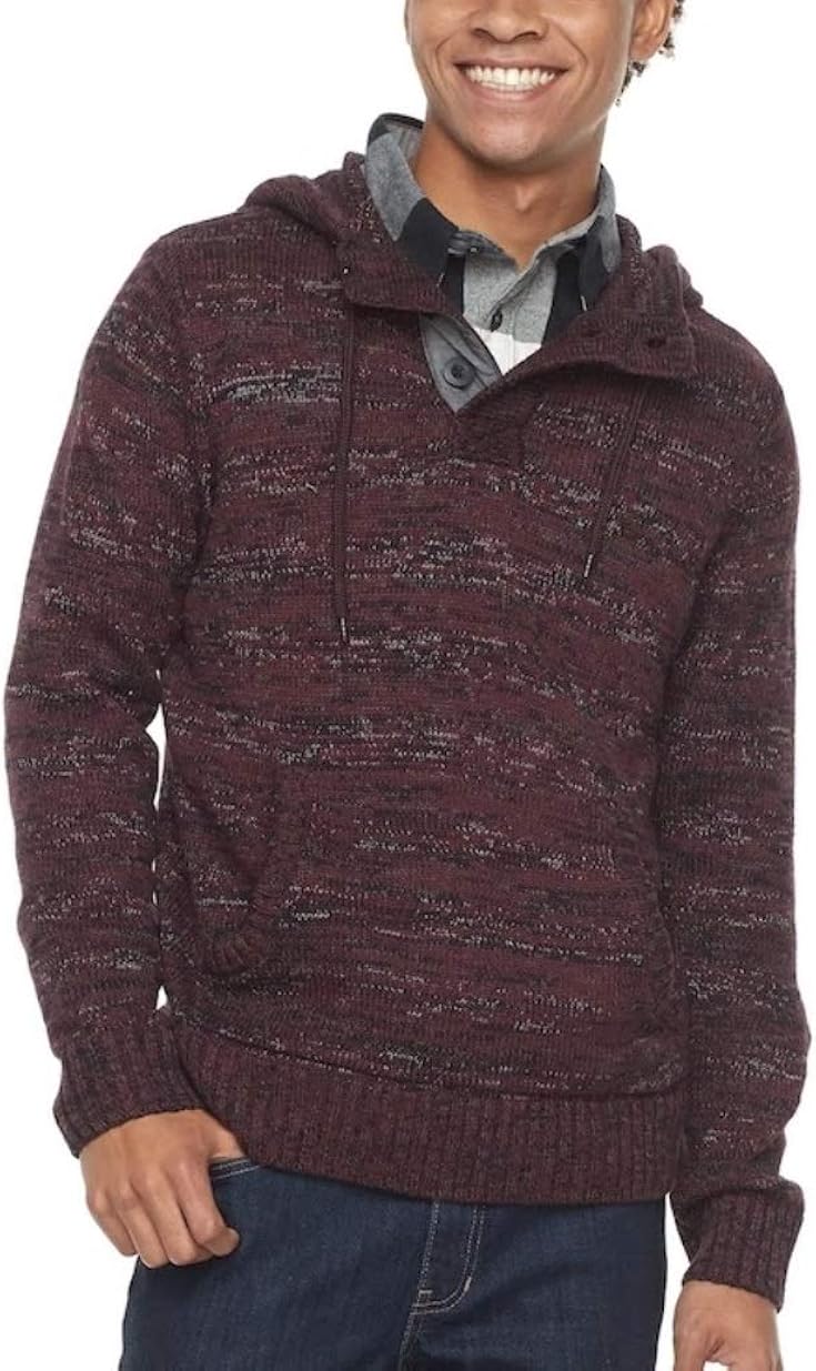 hooded henley sweater