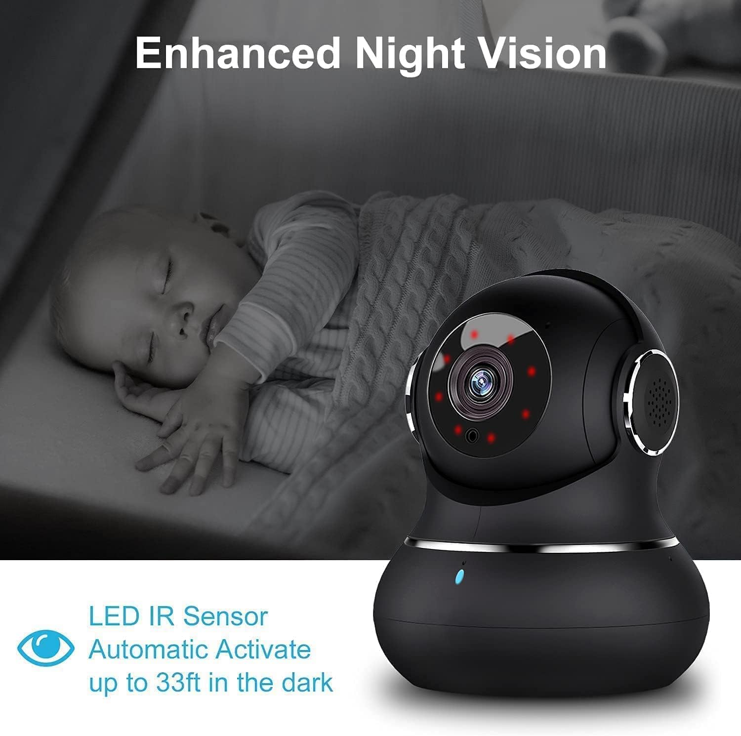 litokam 2K Indoor Security Camera, Cameras for Home Security with 360°Motion Detection, WiFi Baby Monitor for Baby/Elder/Dog, Pan/Tilt Pet Cam with Phone APP, IR Night Vision, 2-Way Audio, 4 Pack