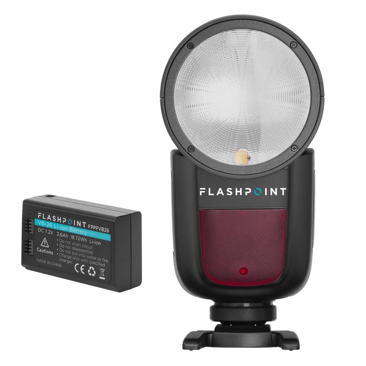 Flashpoint Zoom Li-on X R2 TTL On-Camera Round Flash Speedlight for Fujifilm (Godox V1) + Flashpoint R2 Pro Mark II 2.4 GHz Wireless Flash Trigger for Fuji