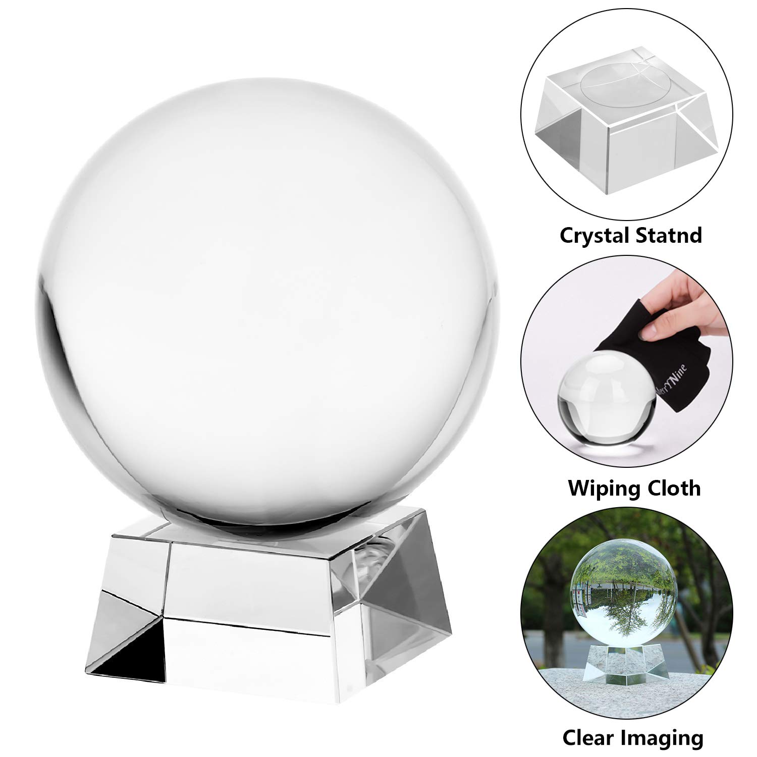 MerryNine Professional Photography Lensball, K9 Crystal Glass Ball with