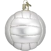 Old World Christmas Volleyball Glass Blown Ornament for Christmas Tree, Handcrafted Holiday Decoration, Sport Collection