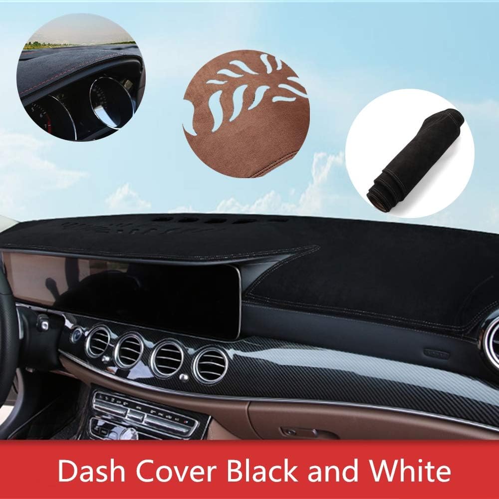 ytbmhhuoupx Dash Cover for Subaru XV 2012-2017 Original Car Custom Dashboard Mat Anti-Glare Dash Carpet Leather Black and White
