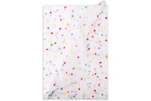 30 Sheet Star Pattern Wrapping Paper - 19.68 x 13.78 Inch - Gift Tissue for Christmas, Wedding, Birthday Parties & DIY Crafts