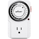 BN-LINK 24 Hour Plug-in Mechanical Timer Grounded for Aquarium, Grow Light, Hydroponics, Indoor Lighting, Home Appliances, ET