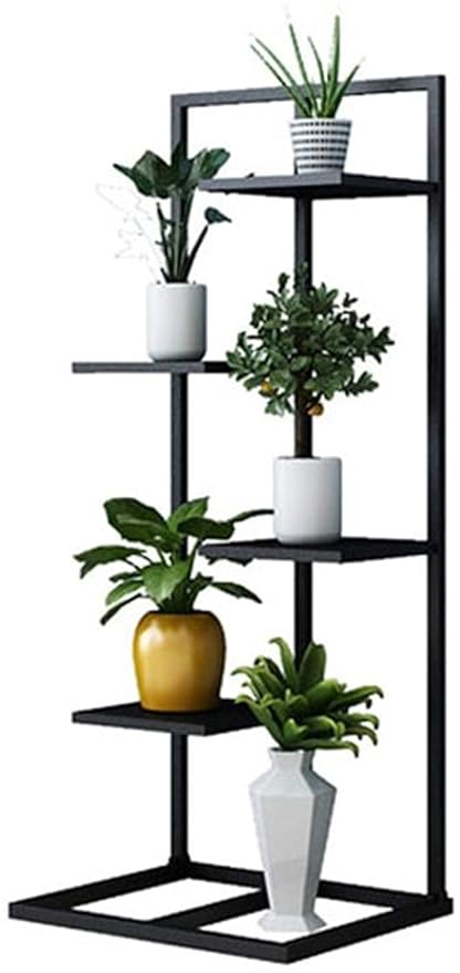 TRUPHE Metal Plant Stand, Black, Plant Stand - L-15.7 x W-13.8 x H-35 inches, each platform- 7.9 x 7.9 inch