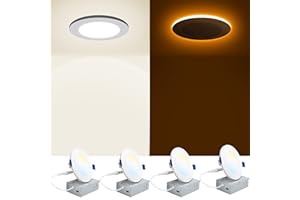 INCARLED 4 Inch LED Recessed Lights with Night Light, 9W 750LM, 4Pack Dimmable Ceiling Pot Lights, Easy Install, ETL Listed