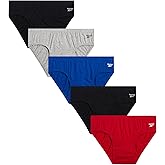 Reebok Low Rise Mens Briefs - 5 Pack Soft Cotton Underwear with Supportive Contour Pouch - Supportive Fit for Everyday Wear