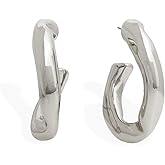 Frigotine Large Chunk Twist Open Hoop Earrings for Women, Statement Trendy Thick Lightweight Hollow Earing Prom Jewelry Gift.