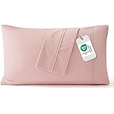 Bedsure Pillow Cases Standard Size Set of 2 - Blush Pink Brushed Microfiber Pillowcases, Super Soft and Cozy Pillow Case Covers with Envelope Closure, Wrinkle, Fade and Stain Resistant, 20x26 Inches