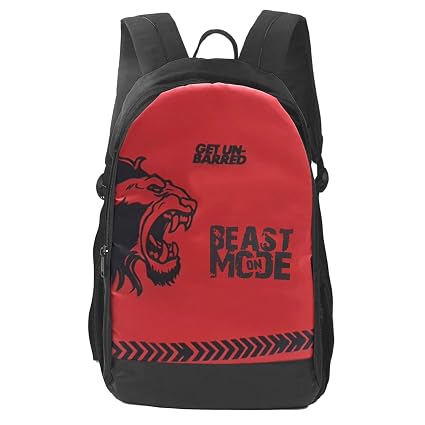 Mufubu Presents Get Unbarred 32 LTR Backpack for 15.6 inch Laptop - Black/Red