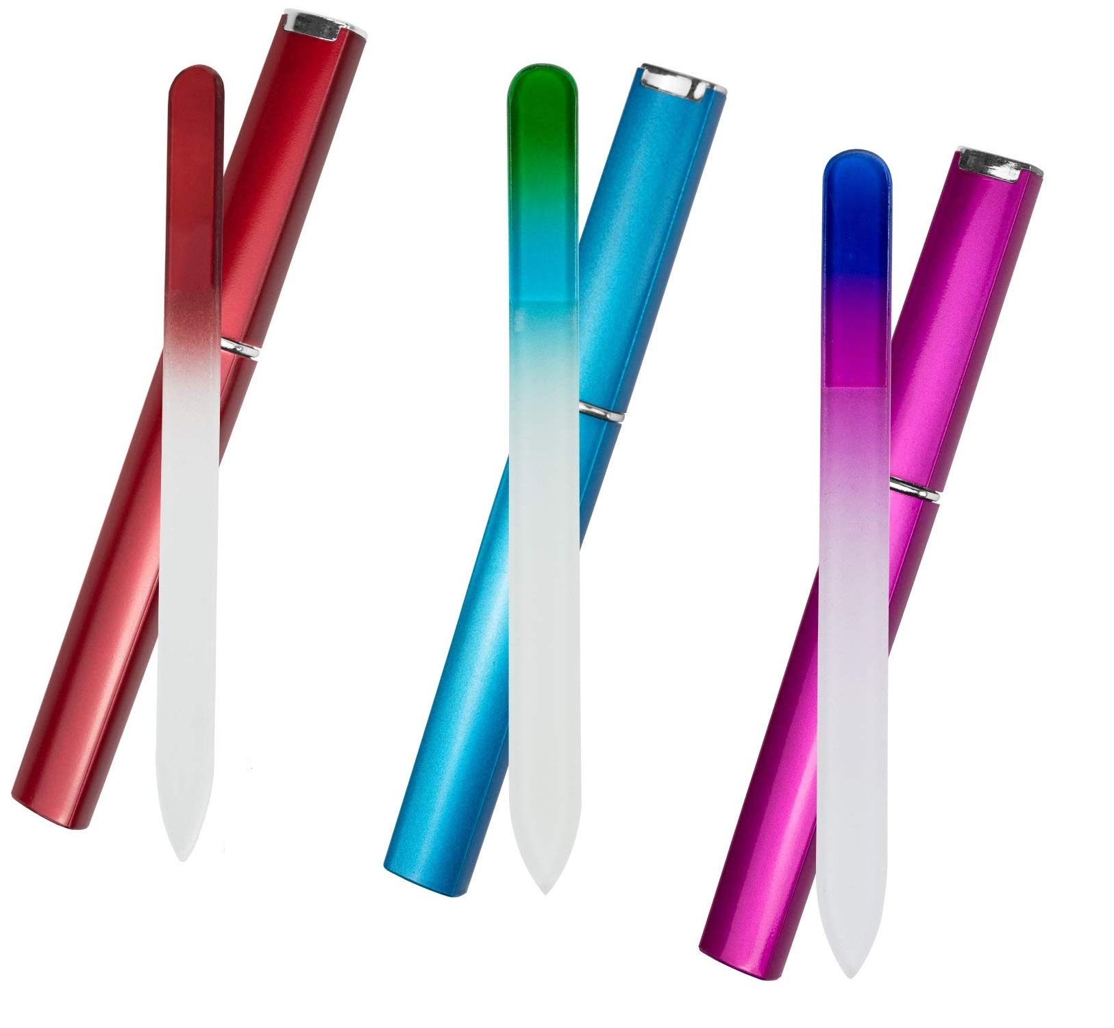 Glass Nail File with Case, Nail Files Manicure Pedicure Kit, Crystal Glass Fingernail Files for Professional Manicure and Pedicure Nail Care, Perfect Choice for Mother's Day Gift