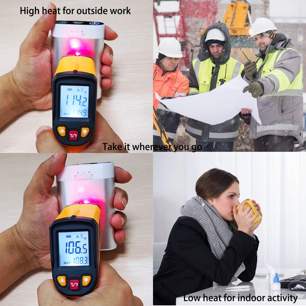 Alfway 7800mah HotPocket Rechargeable Hand Warmers with USB Power Bank and LED Flashlight Lasts 6-7 Hours,Color Silver