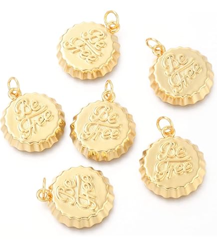 CHGCRAFT 20-Piece Gold Plated Star Charms - 7mm Brass Pendants For Jewelry Making