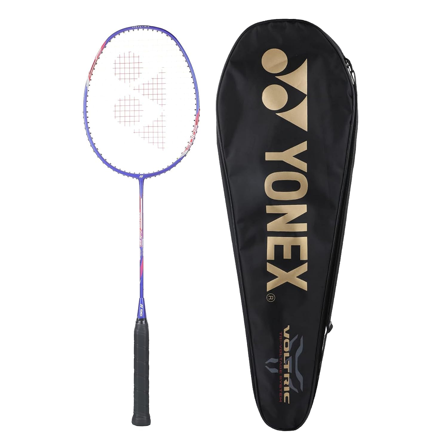 YONEX Voltric Lite 25i Graphite Strung Badminton Racket with Full Racket Cover (Blue) | For Intermediate Players | 77 grams | Maximum String Tension - 30lbs