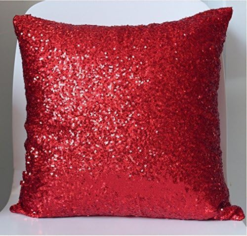 Solid Color Glitter Sequins Throw Pillow Case Cafe Home Decor Cushion Covers Red