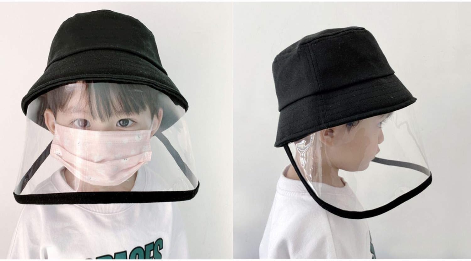 Girls Anti-Saliva Protective Hat Dustproof Visor Fishing Hat Boys Waterproof Bucket Sun Visors(2-4Years)