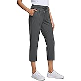CRZ YOGA 4-Way Stretch Golf Capri for Women 23", Casual Yoga Dress Work Pants with Pockets Workout Athletic Travel