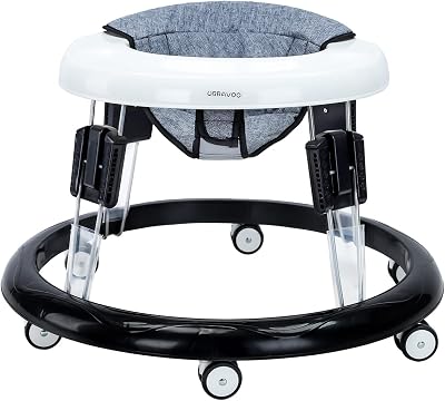 UBRAVOO Adjustable Baby Walker ZM-01 Flax Grey Height 5-Position Wheels