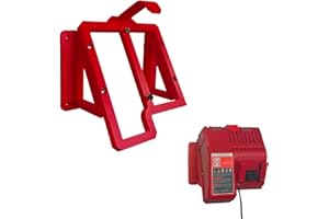 NATUHODE Power Tool Organizer, Compatible with Milwaukee M12/M18 Charger Wall Mount Securely Mounts Your Charger, for Garage & Workshop Organization, Saving Space and Keeping Your Tools Tidy (Red)