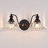XIEDUN Farmhouse Bathroom Light Fixtures Black Vanity Lights for Bathroom 2 Light Vanity Light Fixtures