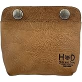 Hide & Drink, Leather Double Snap Pouch, Coin Purse, Cash & Card Holder, Cable Organizer, Makeup, Handmade Includes 101 Year Warranty (Single Malt Mahogany)