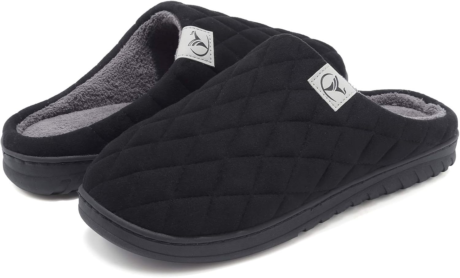 VIFUUR Men's Cozy Memory Foam Slippers WoolLike Plush Lining High Density Warm Indoor Outdoor