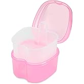 Dental Orthodontic Retainer Container Cleaning Case,Denture Bath Box Case Cup Holder, Mouthguard Storage Soaking Case - Leak