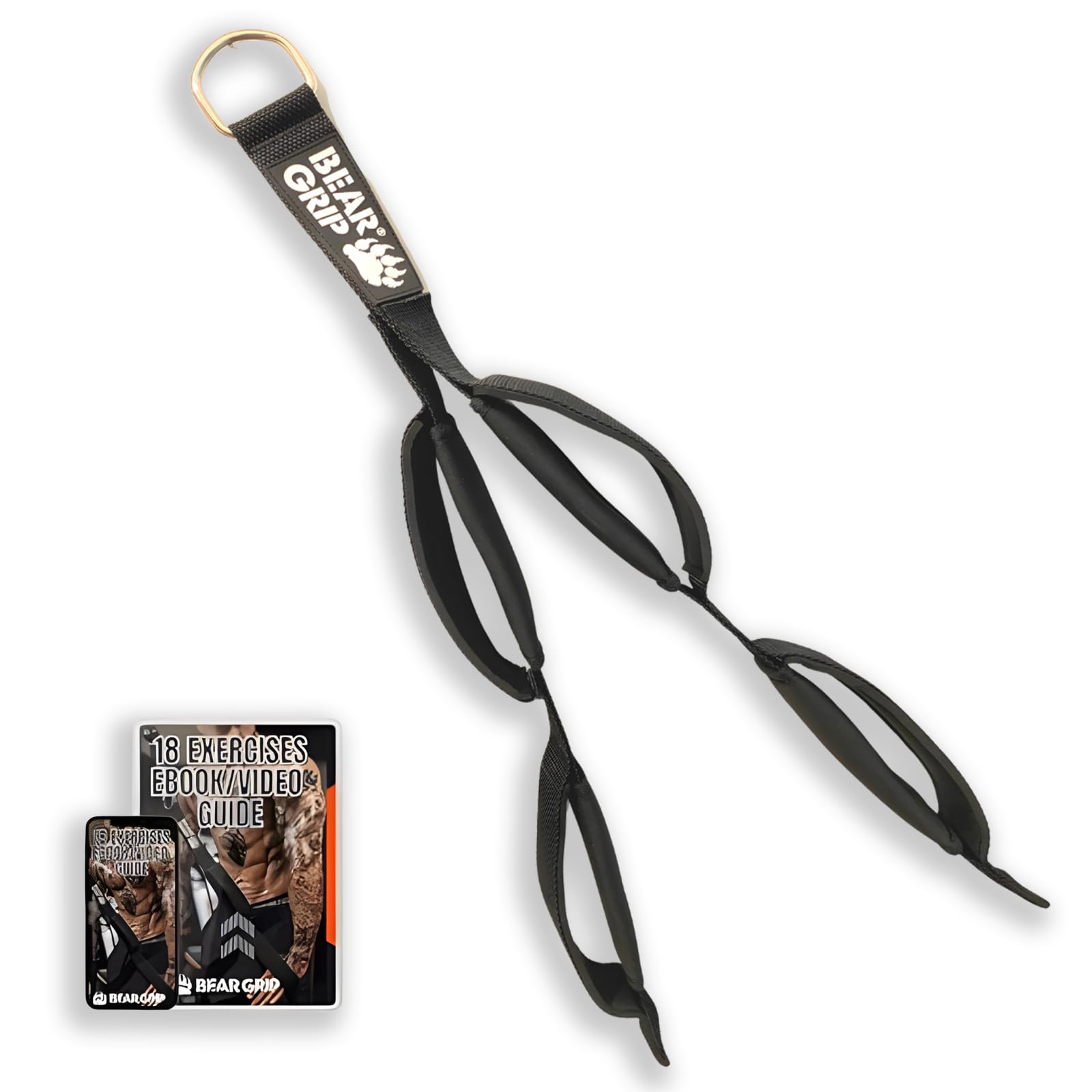 BEAR GRIP - Tricep Rope attachment Strap, Cable Pulls, Tricep Extension Workouts (Version 2)