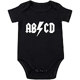 OYQA ABCD Baby Bodysuit Newborn Bodysuit Boy Funny Baby Clothes Rock Band Babies Clothes Infant