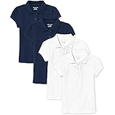 The Children's Place Girls Short Sleeve Ruffle Pique Polo, 2 Pack