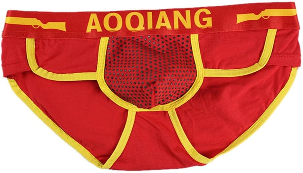 NEARTIME Men's Underwear, Men Fashion Cotton Boxer Briefs Shorts Soft Underwear (M, Red)