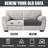 Teynewer Velvet Sofa Seat Cushion Covers 2 Seater Dark Grey Non-Slip view 2