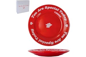 Wilupry You Are Special Today Red Plate, 10.63" Ceramic Dish, Unique Celebration Plate for Birthday, Wedding, Party, Anniversary, Baby Showers, Dinner, Engagements（1PCS）