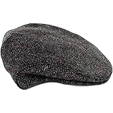 Irish Trinity Donegal Tweed Flat Cap, 100% Wool, Quilted Interior, Made in Ireland