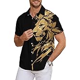 Kiptmug Hawaiian Shirt for Men Tropical Floral Button Down Shirt with Short Sleeve