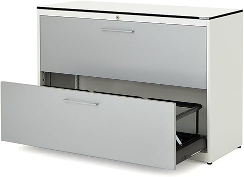 Mauser Hanging File Cabinet Hpl Full Plate 2 Drawers And 3 Bahnig With Pure White Aluminium