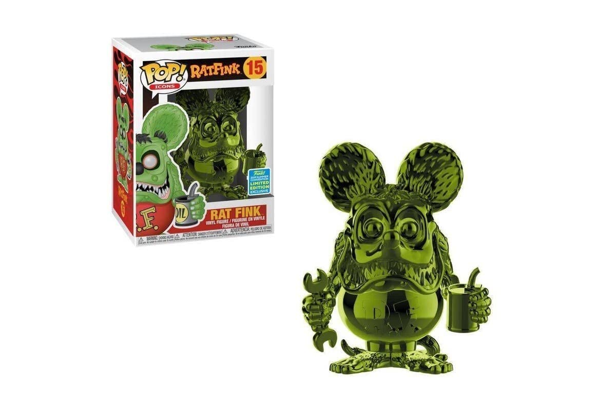 Funko Pop! Icons: Green Chrome Rat Fink - 2019 SDCC Shared Exclusive