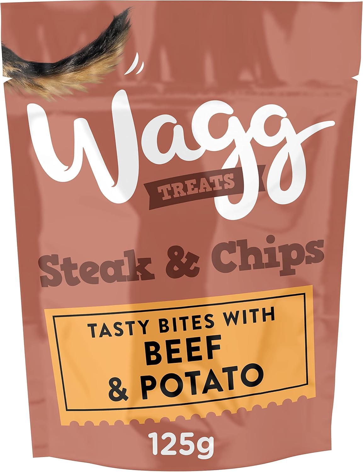 Wagg Steak & Chips Tasty Bites Beef & Potato Dog Treats 125g (Pack of 7) - Oven Baked