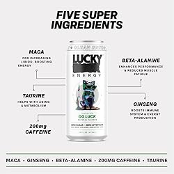 Lucky Energy Sugar Free Energy Drinks 19.2 Fl Oz