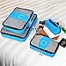 Chameleon PACKING CUBES for Travel -4 Piece Set Luggage Organizers with Shoe Bag (Ocean Blue)