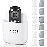 Hoemwarm 12 Pcs Remote Holder Wall Mounted, Self-Adhesive Phone Pen Holder for Wall Beside Table Bed Storage Box Organizer Wall Pocket for Home Office School Supply Storage Camper Accessories