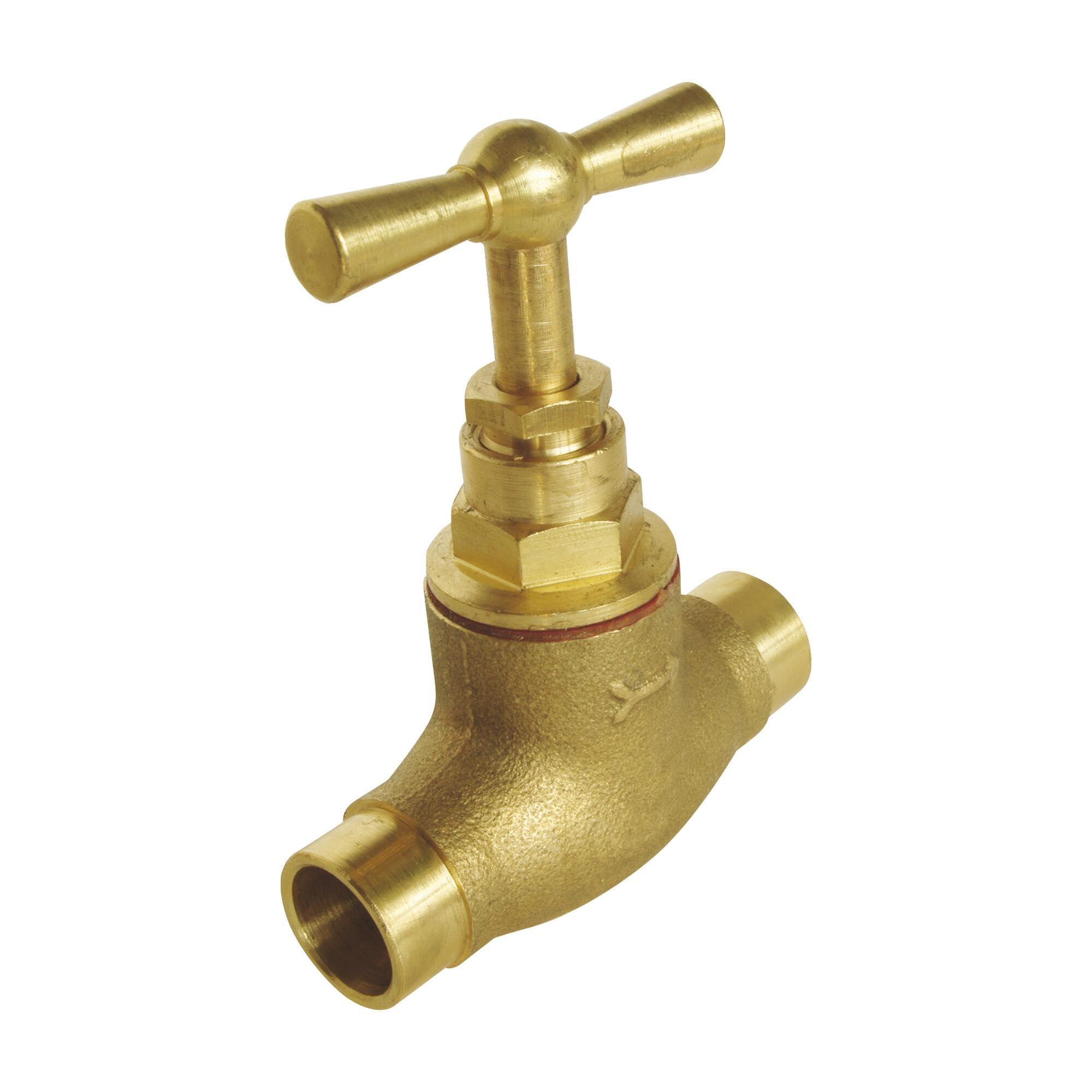 SOMATHERM FOR YOU /2079-12 Stop Valve for D12 Copper Pipe Welding-musone-raw Brass, Gray, CUIVRE DE 12