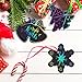 Mocoosy 48 Scratch Christmas Ornaments, Christmas Crafts Kits for Kids Rainbow Color Scratch Paper Cards Hanging Art Decorations DIY Educational Toys Holiday Christmas Xmas Party Favors Set