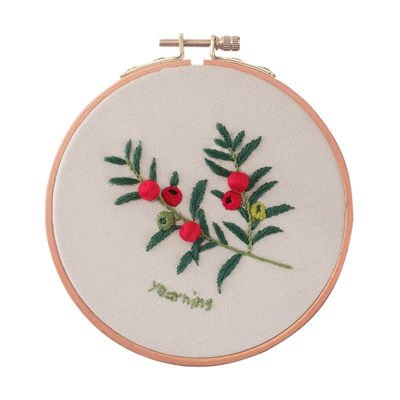 zalati Embroidery Kit Cross Stitch Set with Fabric, Hoop, Threads, Needles, English Manual for Beginners - Chinese Yew — image 1