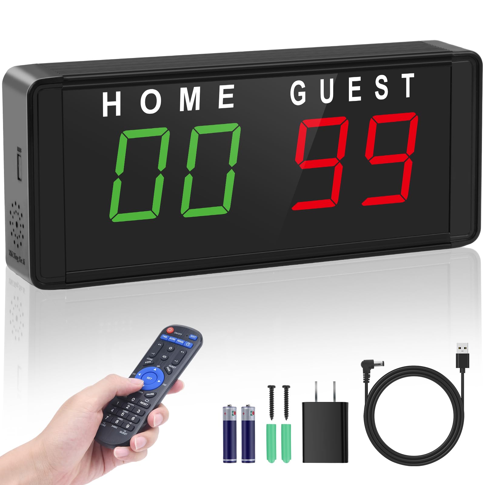 Photo 1 of Portable Electronic Scoreboard LED Digital Score Keeper with Remote,Electric Scoreboard with Countdown/Up Timer & Clock for Corn Hole/ping Pong/Volleyball/Table Tennis Sports, Indoor & Outdoor Games