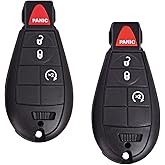 Key Fob Two Keyless Entry Remote Control Car Keys 4 Button Smart Key 433MHz Compatible with 2014-2019 Jeep Cherokee Replaces 68105083AC / 68105083AD (2PCS) GQ4-53T