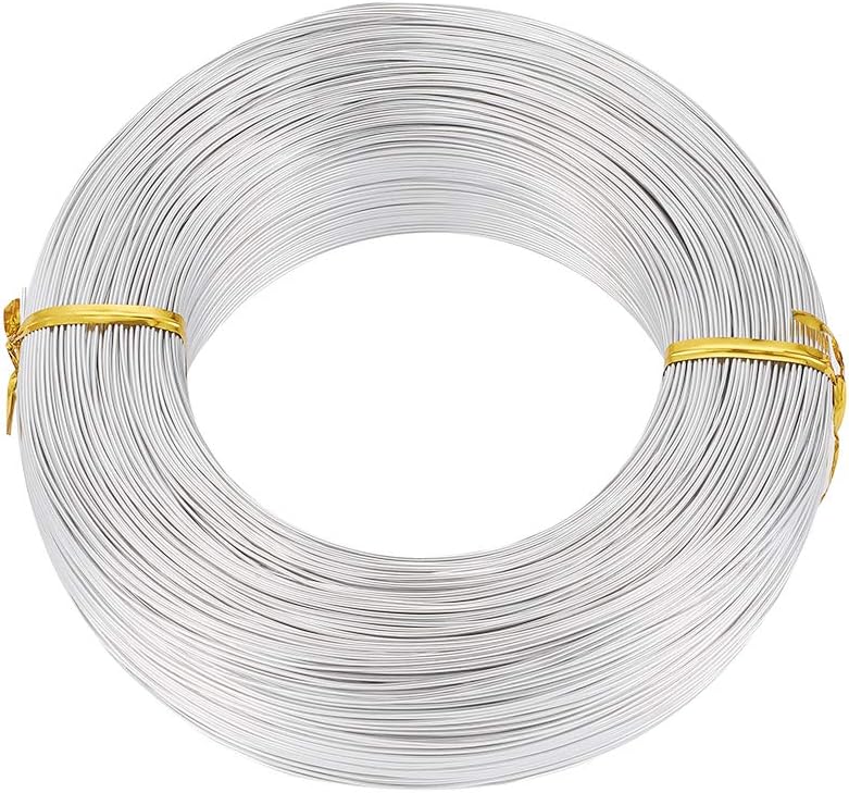 PandaHall 984 Feet Silver Aluminum Wire 0.8mm/20gauge Metal Craft Wire for DIY Manual Arts Jewelry Making(Silver)