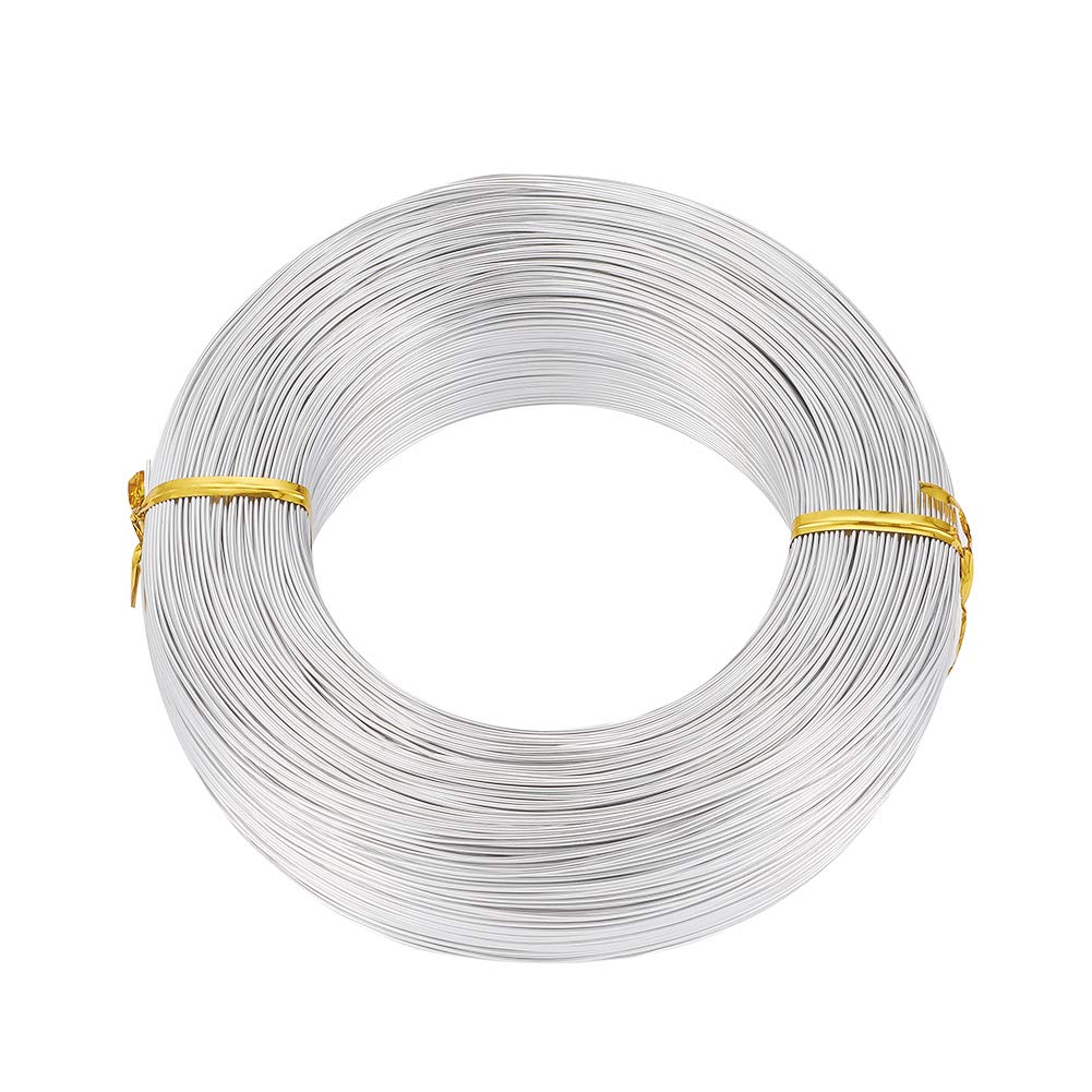 Beadthoven 20 Gauge (0.8mm) Silver Aluminum Craft Wire 984 FT Bendable Flexible Metal Beading Wire for Jewelry Making Wrapping Floral Sculpting