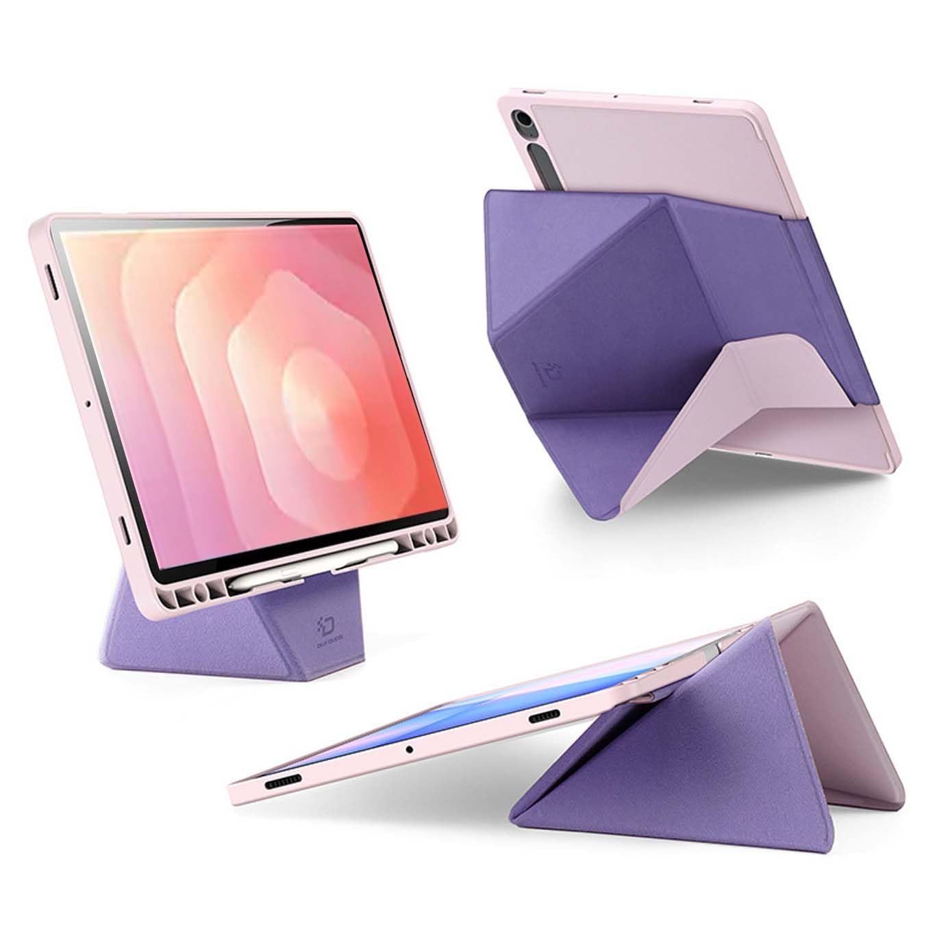 Photo 1 of Case for Samsung Galaxy Tab S11 Tablet 11 Inch – Magnetic Detachable Protective Cover with Dual-Side Clasp,Multi-Angle Fold Stand, Pencil Holder, Heat Dissipation Design(Pink)