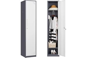 Fesbos 71“ Metal Locker Steel Storage Cabinet with Door for Office School Gym Metal Storage Locker Cabinets for Employees Students Steel Locker